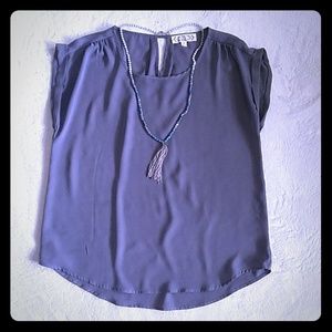 Pink Rose Women's Blouse in Blue